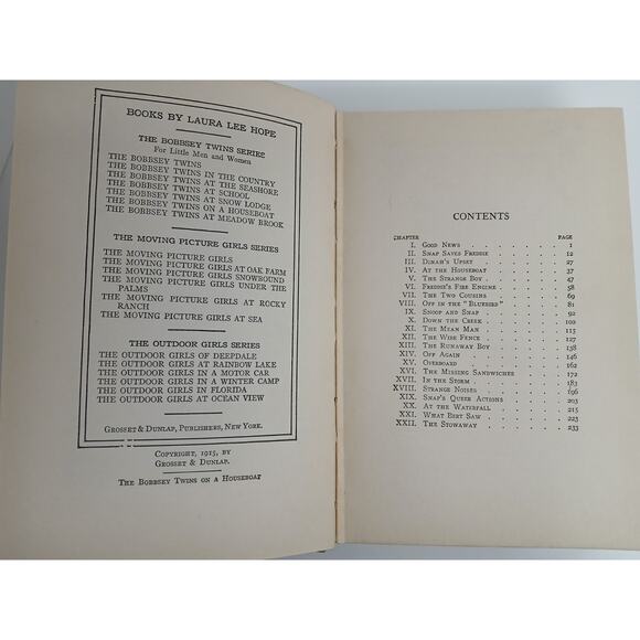 The Bobbsey Twins Laura Lee Hope Hardcover Lot of 2 Keeping House On A Houseboat - Picture 7 of 10
